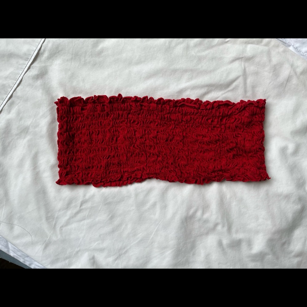 Brandy Melville ruched red bandeau